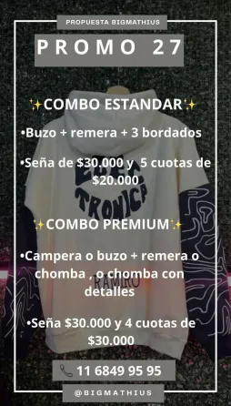 Buzos de egresados Big mathius Morón