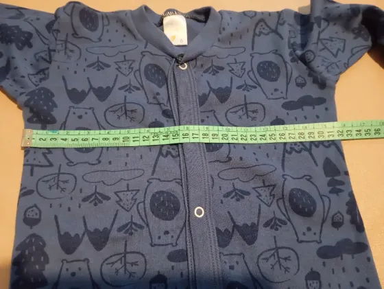 Enterito, body de bebe. Azul con pie Floresta