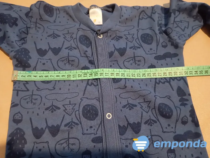 Enterito, body de bebe. Azul con pie Floresta - imagen 2