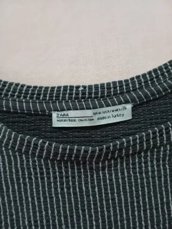 Camiseta Zara manga larga semi oxford Floresta