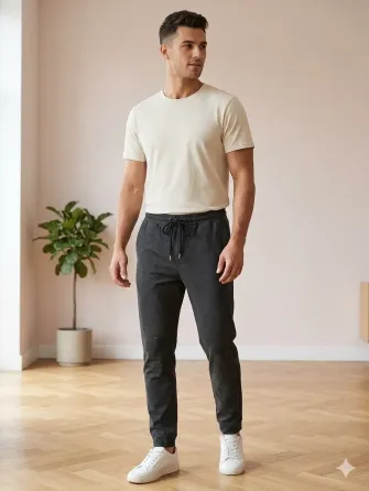 Pantalon simil jean, super elastizado, unisex Floresta
