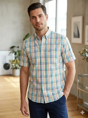 Camisa de hombre, cuadriculada. Impecable Floresta