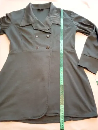 Blazer largo cruzado, cuello solapa clásico, entallado Floresta