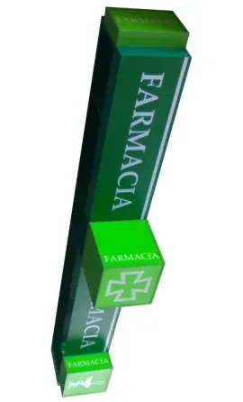 Cartel para clínicas con letras de acrílico con luz led Lanús