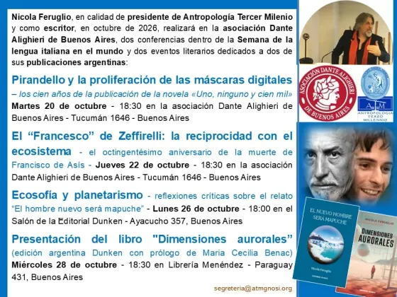 Nicola Feruglio a la Dante de Buenos Aires y 2 libros San Nicolás