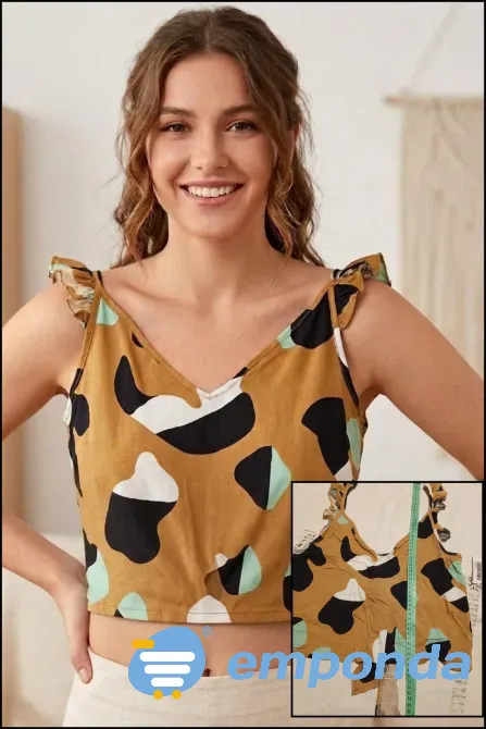 Top musculosa, con volado, espalda abierta. Nueva Floresta - imagen 1