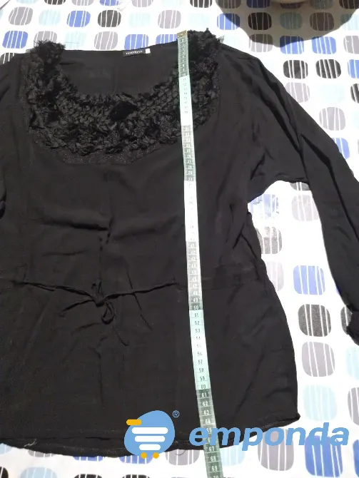 Blusa, camisola con pechera de raso. “Motivi”. IMPECABLE Floresta - imagen 2