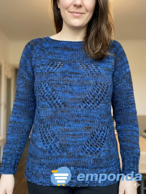 Sweater calado azul Floresta - imagen 4