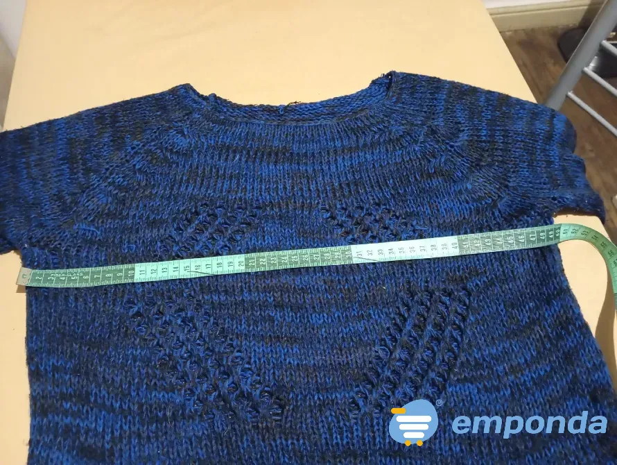 Sweater calado azul Floresta - imagen 3