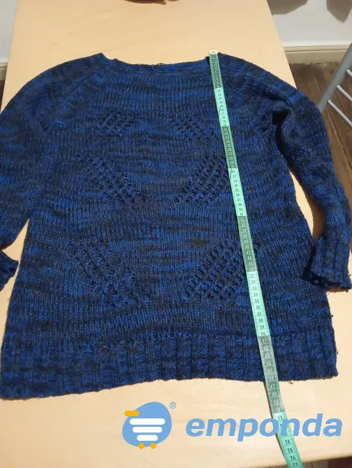 Sweater calado azul Floresta - imagen 2