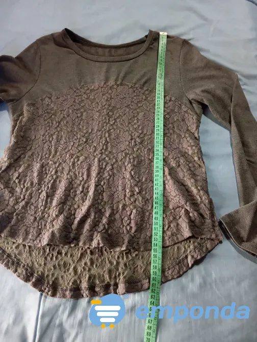 Remera delicada manga larga, combinada. Impecable Floresta - imagen 2