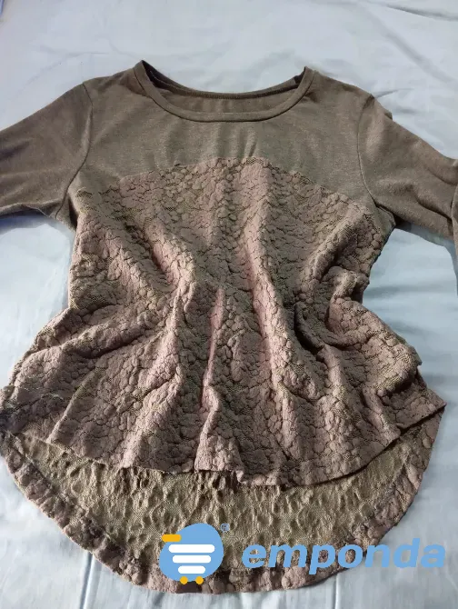 Remera delicada manga larga, combinada. Impecable Floresta - imagen 6