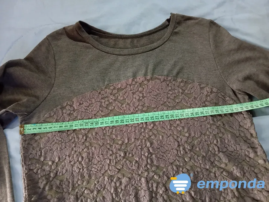 Remera delicada manga larga, combinada. Impecable Floresta - imagen 3