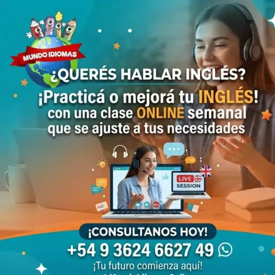 INGLES ONLINE INDIVIDUAL ADULTOS - Apoyo escolar prim/secun Barranqueras