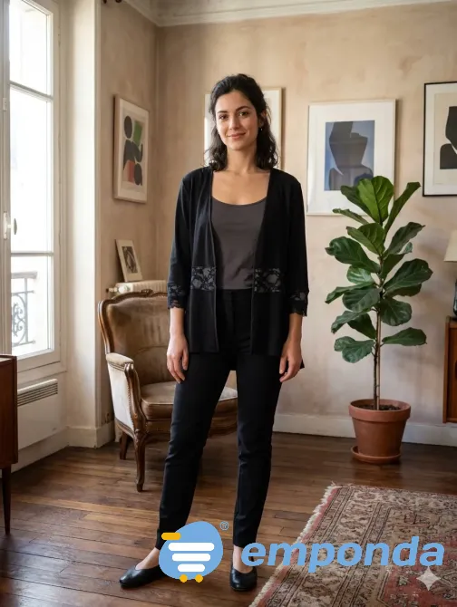 Saco abierto tipo cardigan, combinado Floresta - imagen 1