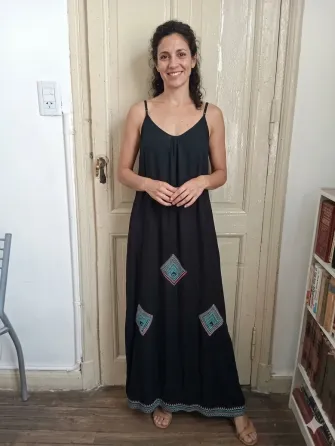 Vestido floreado largo, fresco, con bolsillos. IMPECABLE Floresta