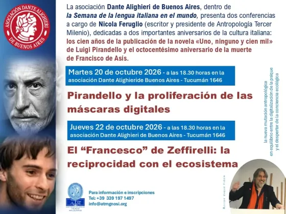 Conferencias PIRANDELLO y SAN FRANCISCO de Nicola Feruglio San Nicolás
