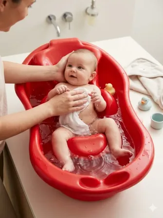 Bañera ergonomica con adaptador/reductor extraible Floresta