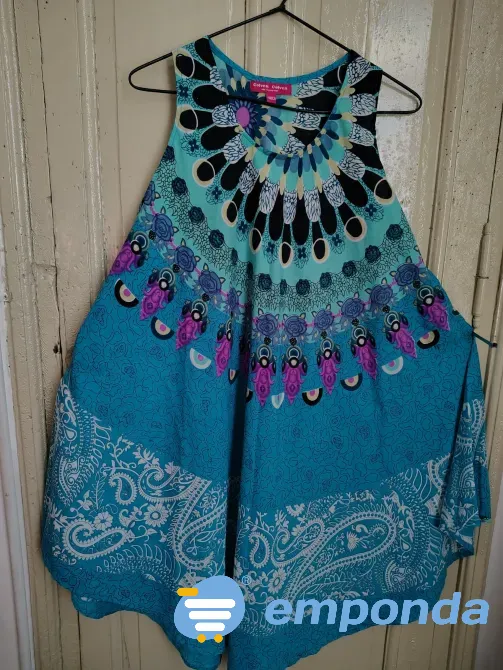 Vestido indu tipo tunica, super amplio Floresta - imagen 2