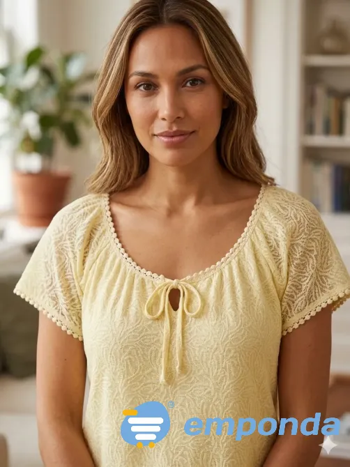 Remera transparente manga corta, estilo romantico Floresta - imagen 1