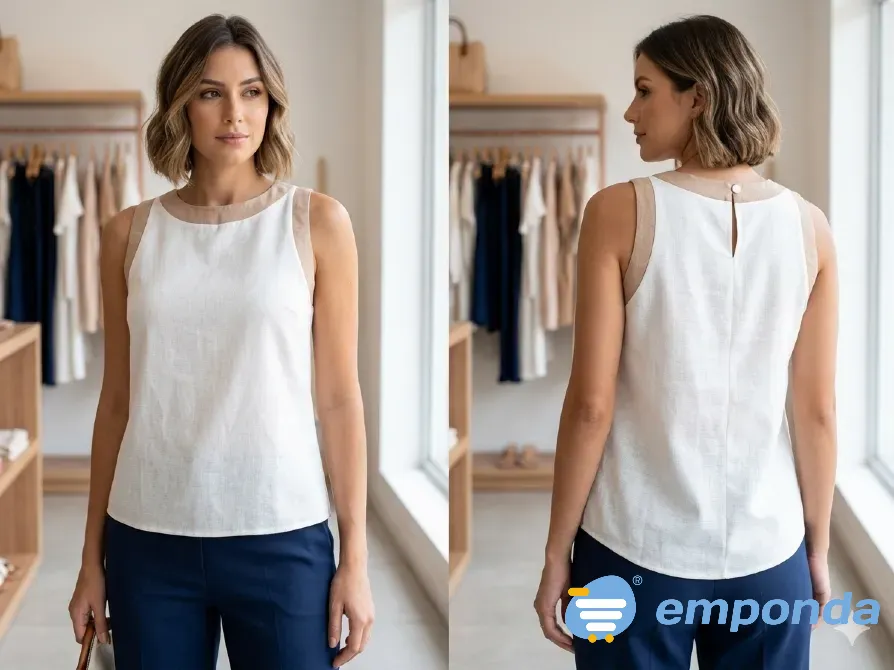 Blusa corta, elegante, combinada Floresta - imagen 1
