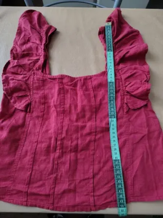 Blusa, top terracota, escote cuadrado Floresta