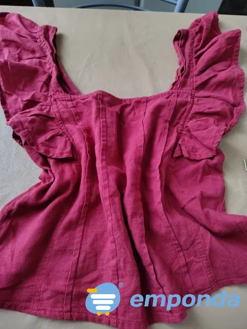 Blusa, top terracota, escote cuadrado Floresta - imagen 3