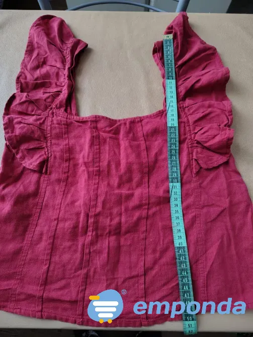 Blusa, top terracota, escote cuadrado Floresta - imagen 2