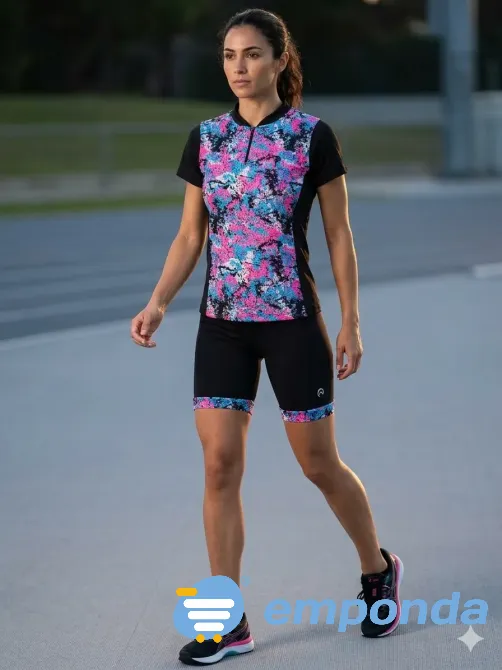 Conjunto deportivo, calza corta y remera Floresta - imagen 1