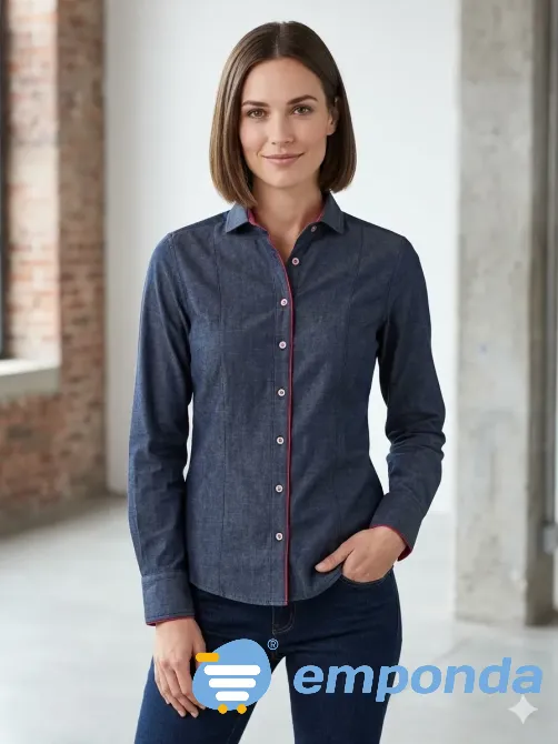 Camisa de jean fino, liviana Floresta - imagen 1