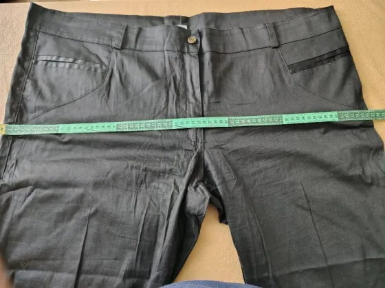 Pantalon recto de gabardina, super amplio Floresta