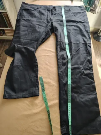 Pantalon recto de gabardina, super amplio Floresta