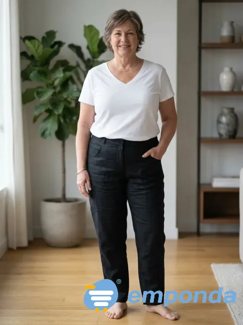 Pantalon recto de gabardina, super amplio Floresta - imagen 1