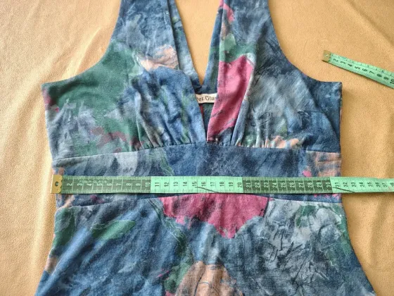 Vestido evase, estampado de largo tres cuartos Floresta