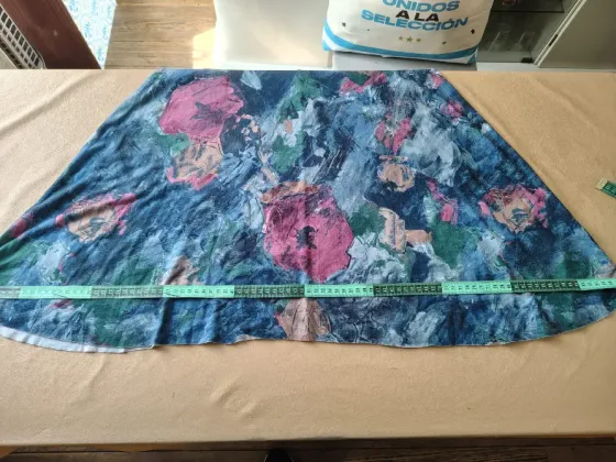 Vestido evase, estampado de largo tres cuartos Floresta