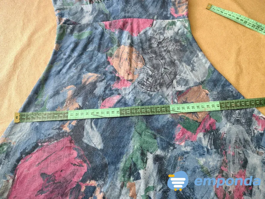 Vestido evase, estampado de largo tres cuartos Floresta - imagen 2
