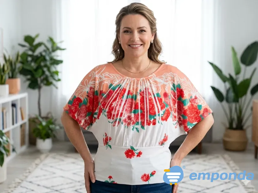 Blusa a la cintura, estampada Floresta - imagen 1