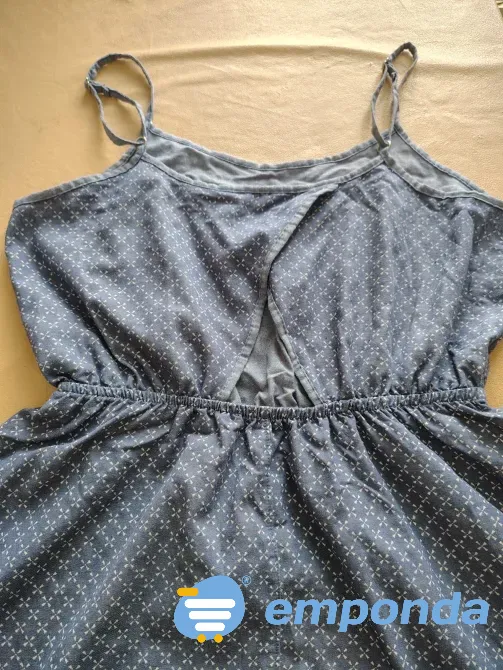 Vestido corto con abertura en espalda, super fresco Floresta - imagen 2
