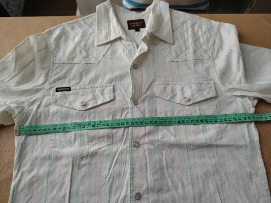 Camisa rayada, manga corta de hombre Floresta