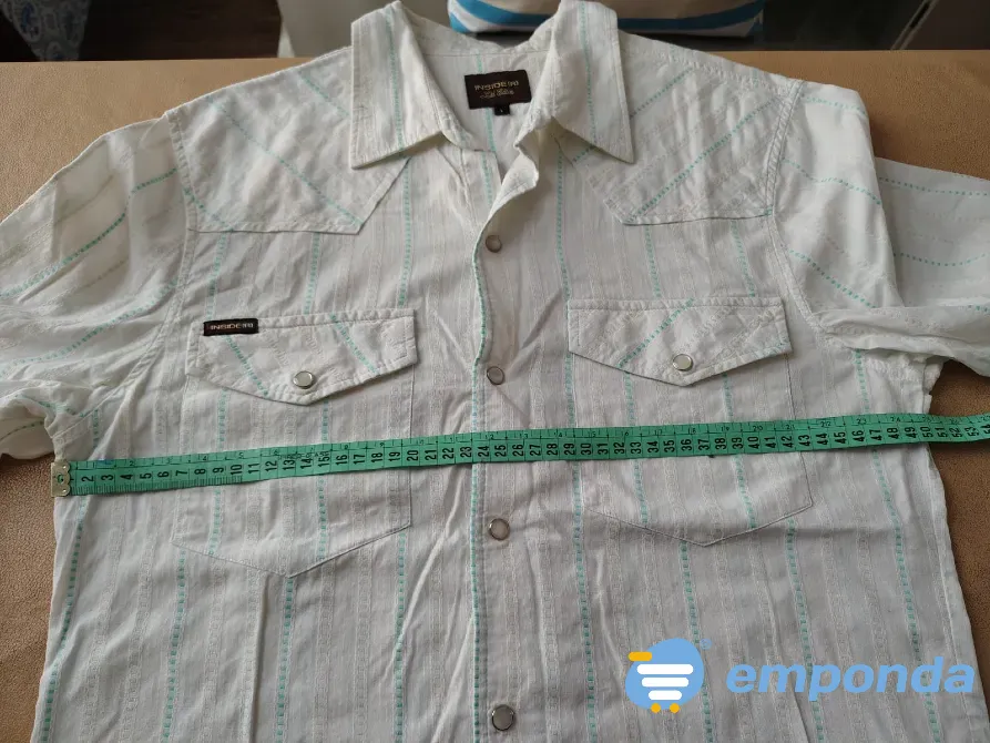 Camisa rayada, manga corta de hombre Floresta - imagen 2